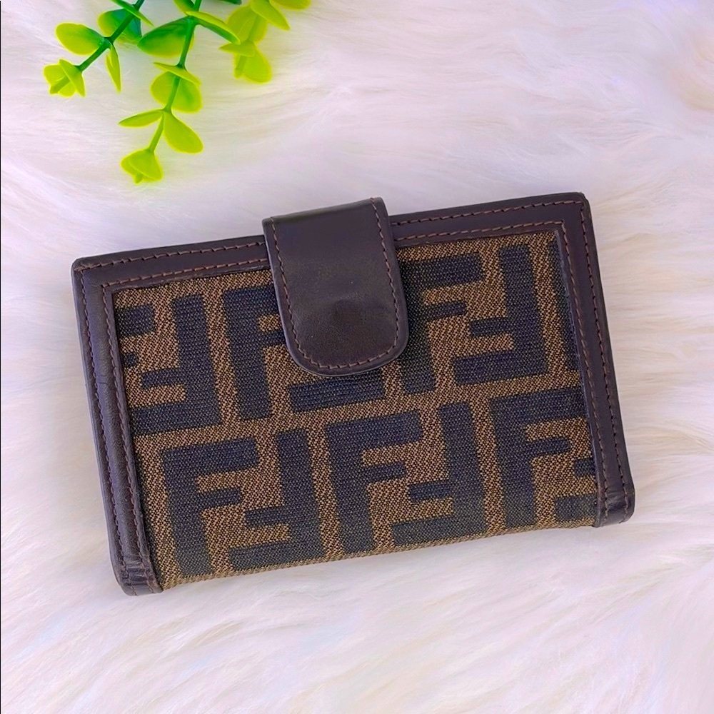 Fendi Zucca Kiss lock Wallet